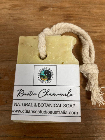 Rustic Chamomile (organic) soap on a rope