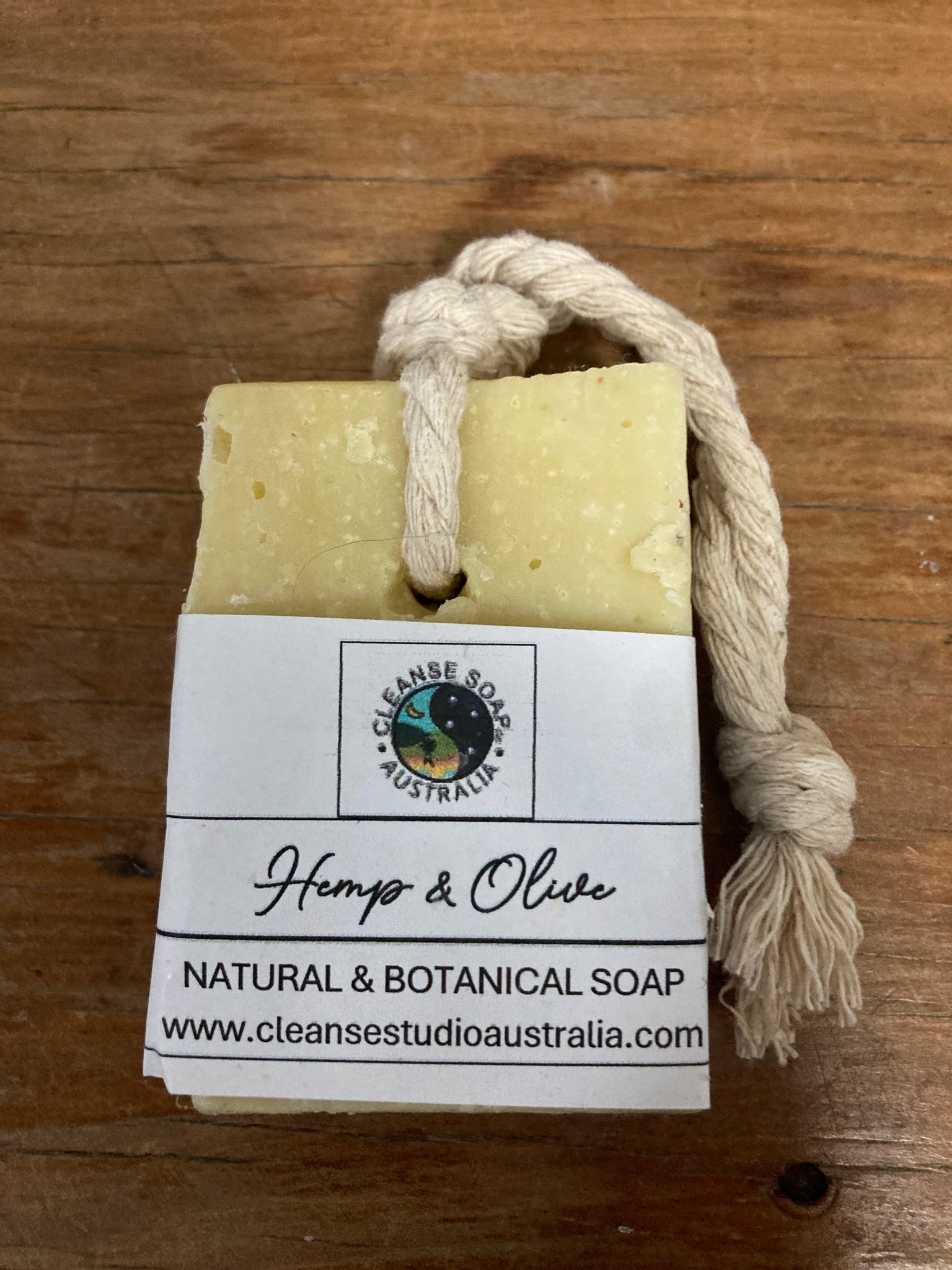 Organic Hemp & olive soap on a rope