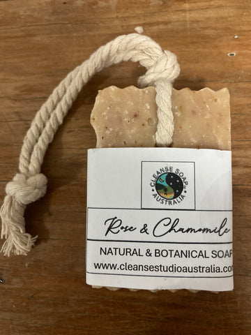 Rose and chamomile Soap on a rope