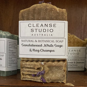 Sandalwood, white sage and NagChampa soap bar